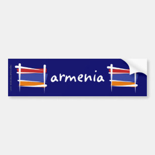 Armenia Brush Flag Bumper Sticker