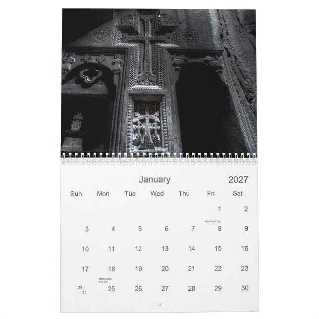 Armenia Calendar (Jan 2027)