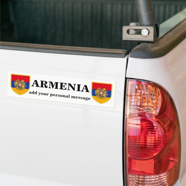 Armenia Coat of Arms Bumper Sticker (On Truck)