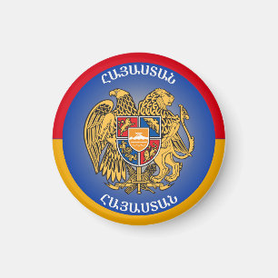 Armenia Coat of Arms Circle Shape Magnet