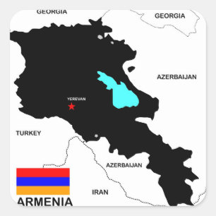 armenia country political map flag square sticker