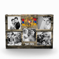 Armenia family photo block,  Armenian flag, wood