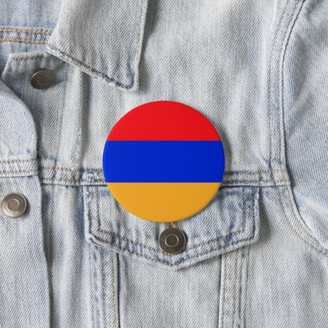 Armenia flag 3 inch round button (In Situ)