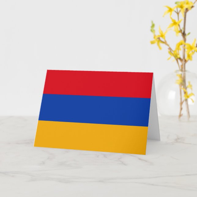Armenia Flag Card (Yellow Flower)
