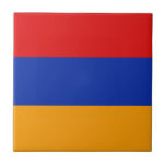 Armenia Flag Ceramic Tile<br><div class="desc">This design consists of the Armenian flag cleverly reshaped to fit the square tile surface. A decorative and useful item that would make a perfect gift for those who like to remember Armenia.</div>