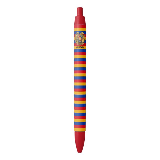 Armenia Flag Cute Patriotic Black Ink Pen (Front Vertical)