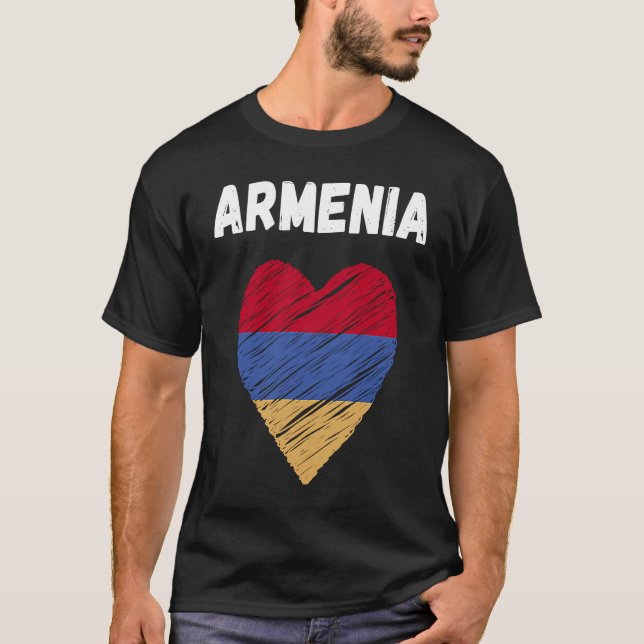 Armenia Flag Holiday Armenia Heart Armenian Flag T-Shirt (Front)