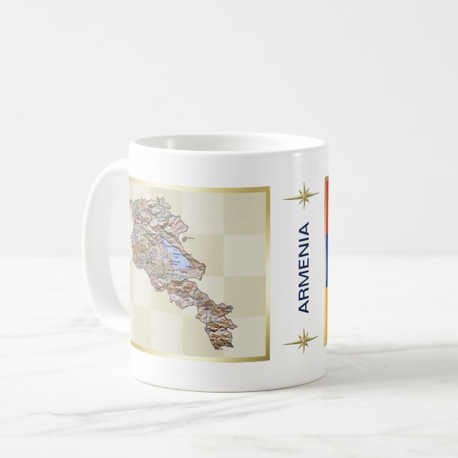 Armenia Flag + Map Mug (Front Left)
