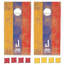 Armenia Flag Personalized Name And Monogram Wood