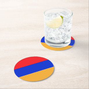 Armenia flag round paper coaster