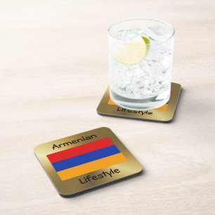 Armenia Flag+Text Coaster