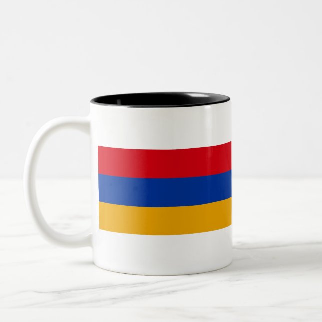 Armenia Flag Two-Tone Coffee Mug (Left)