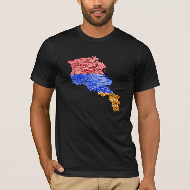 Armenia Flagcolor Map T-Shirt (Front)