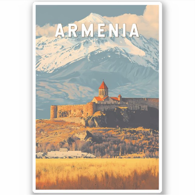 Armenia Illustration Travel Art Vintage (Front)