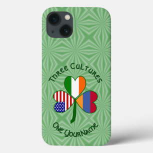 Armenia Ireland USA Shamrock Flag Personalize iPhone 13 Case