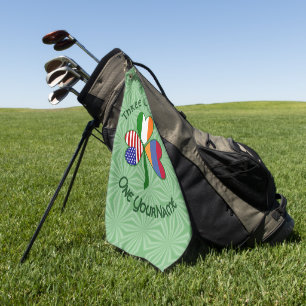 Armenia Ireland USA Shamrock Flag Personalize Golf Towel
