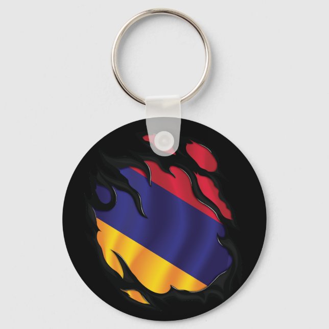 Armenia Ripped Flag Keychain (Front)