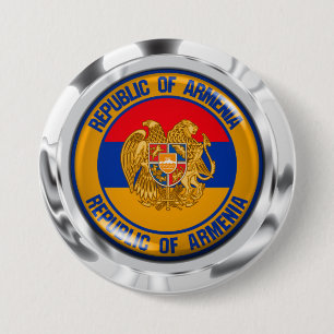 Armenia Round Emblem 3 Inch Round Button