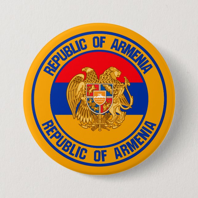 Armenia Round Emblem 3 Inch Round Button (Front)