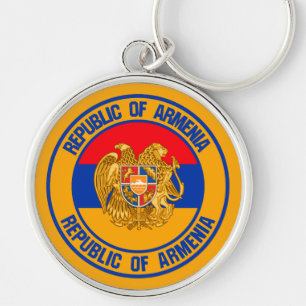 Armenia Round Emblem Keychain