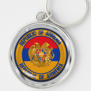 Armenia Round Emblem Keychain