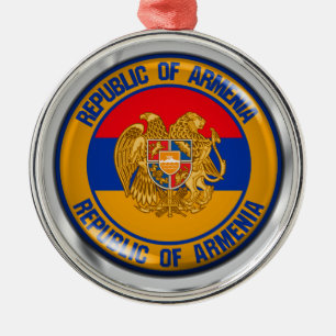 Armenia Round Emblem Metal Ornament