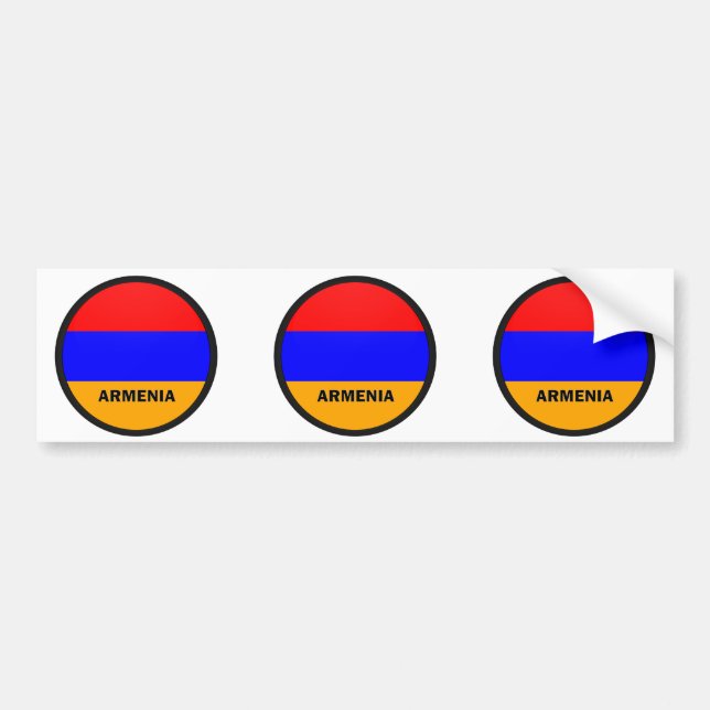 Armenia Roundel quality Flag Bumper Sticker (Front)