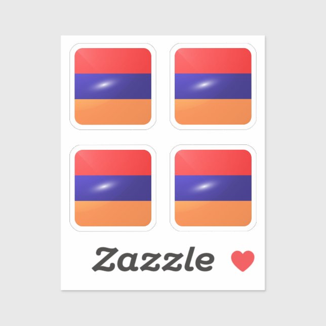 Armenia square glossy flag (Sheet)