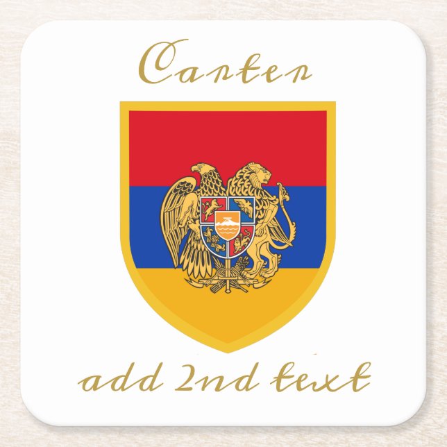 Armenia Square Paper Coaster (Front)