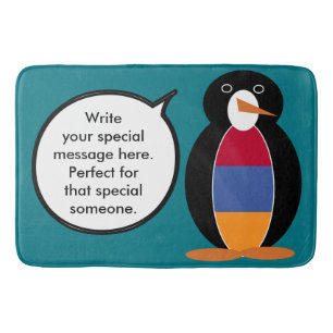 Armenia Talking Ms Penguin Personalized  Bath Mat