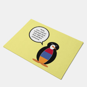 Armenia Talking Ms Penguin Personalized  Doormat