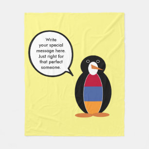 Armenia Talking Ms Penguin Personalized Fleece Blanket