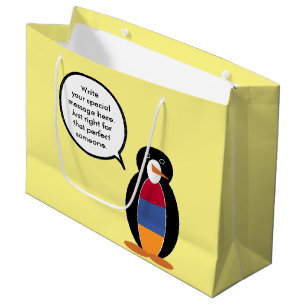 Armenia Talking Ms Penguin Personalized Large Gift Bag