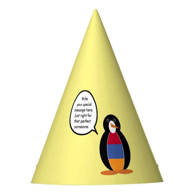 Armenia Talking Ms Penguin Personalized  Party Hat (Front)