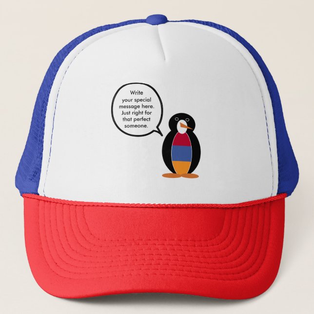 Armenia Talking Ms Penguin Personalized  Trucker Hat (Front)