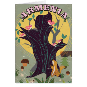 Armenia Vintage cartoon travel poster