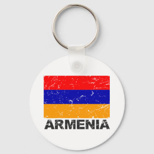 Armenia Vintage Flag Keychain
