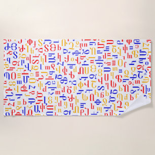 Armenian alphabet beach towel