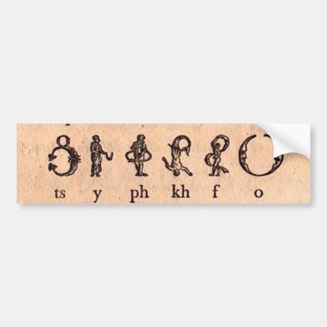 Armenian Alphabet Bumper Sticker (Front)