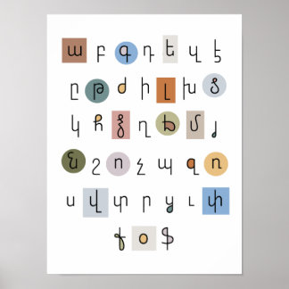 Armenian Alphabet, Classical Eastern Poster