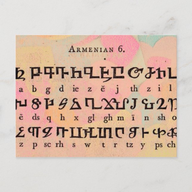 Armenian Alphabet Postcard (Front)