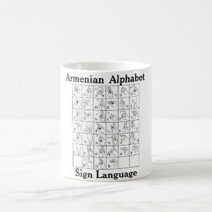 Armenian Alphabet Sign Language Coffee Mug