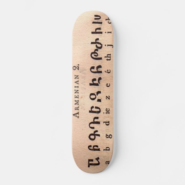 Armenian Alphabet Skateboard (Front)
