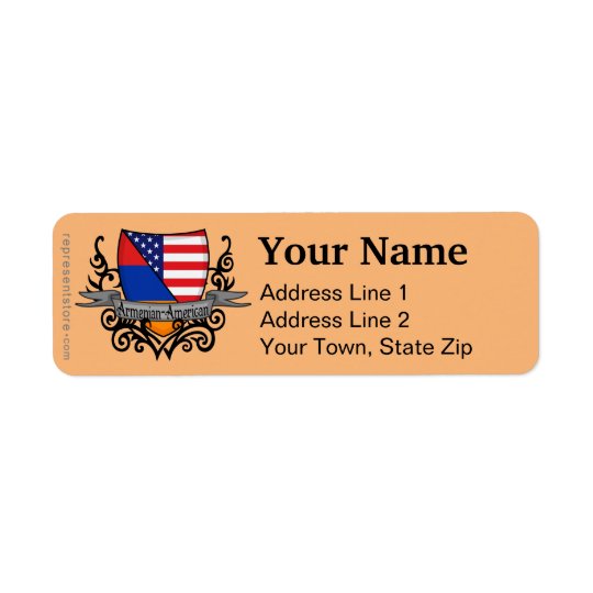 Armenian-American Shield Flag Return Address Label