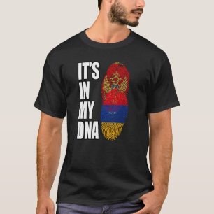 Armenian And Montenegrin Mix DNA Heritage Flag T-Shirt