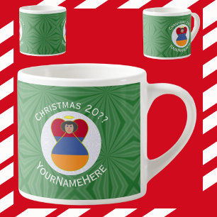 Armenian Angel Christmas Flag Personalized  Espresso Cup