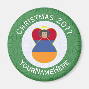 Armenian Angel Christmas Flag Personalized Magnet