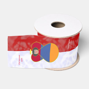 Armenian Angel Flag Red White Personalized Text  Grosgrain Ribbon