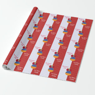 Armenian Angel Flag Red White Personalized Text Wrapping Paper