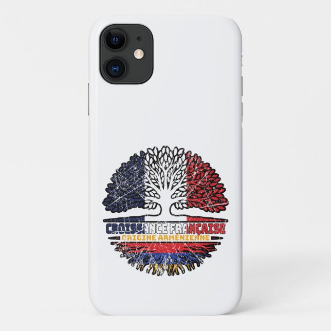 Armenian Armenia French France Tree Roots Flag Case-Mate iPhone Case (Back)
